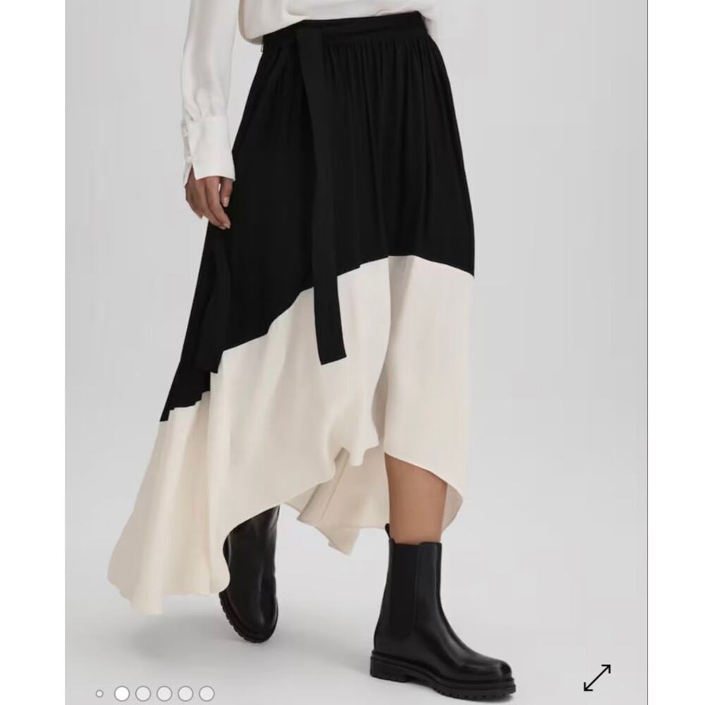 NWT Reiss Emma Colourblock Midi Skirt Size 10 - Picture 2 of 6